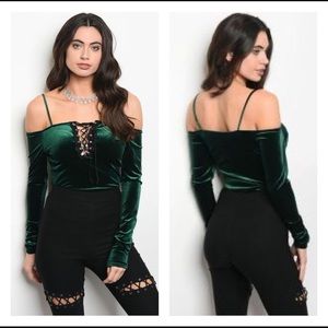 Green Velvet Top
